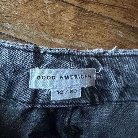 Good American distressed washed black 90’s 10/30 luxe wedgie jeans - Picture 4 of 6